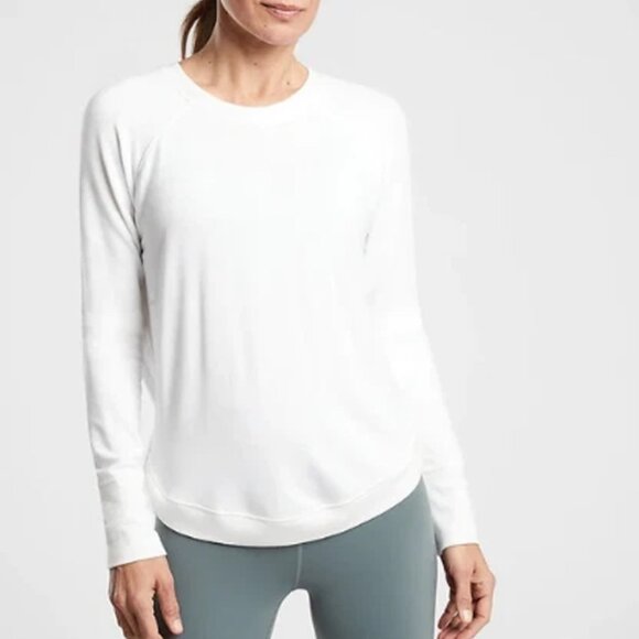 NEW Athleta High Serenity Criss Cross Sweatshirt Plus 2X Serene Mindset White - Picture 2 of 16